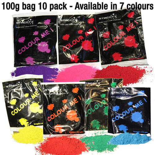 Holi Colour Powder 10 Pack x 100g bags - Choose your colour